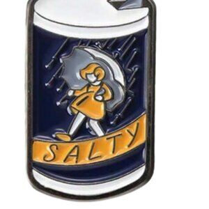 Salty Enamel Pin | Classic Salt Girl Parody Pin | Retro Collectible Pin